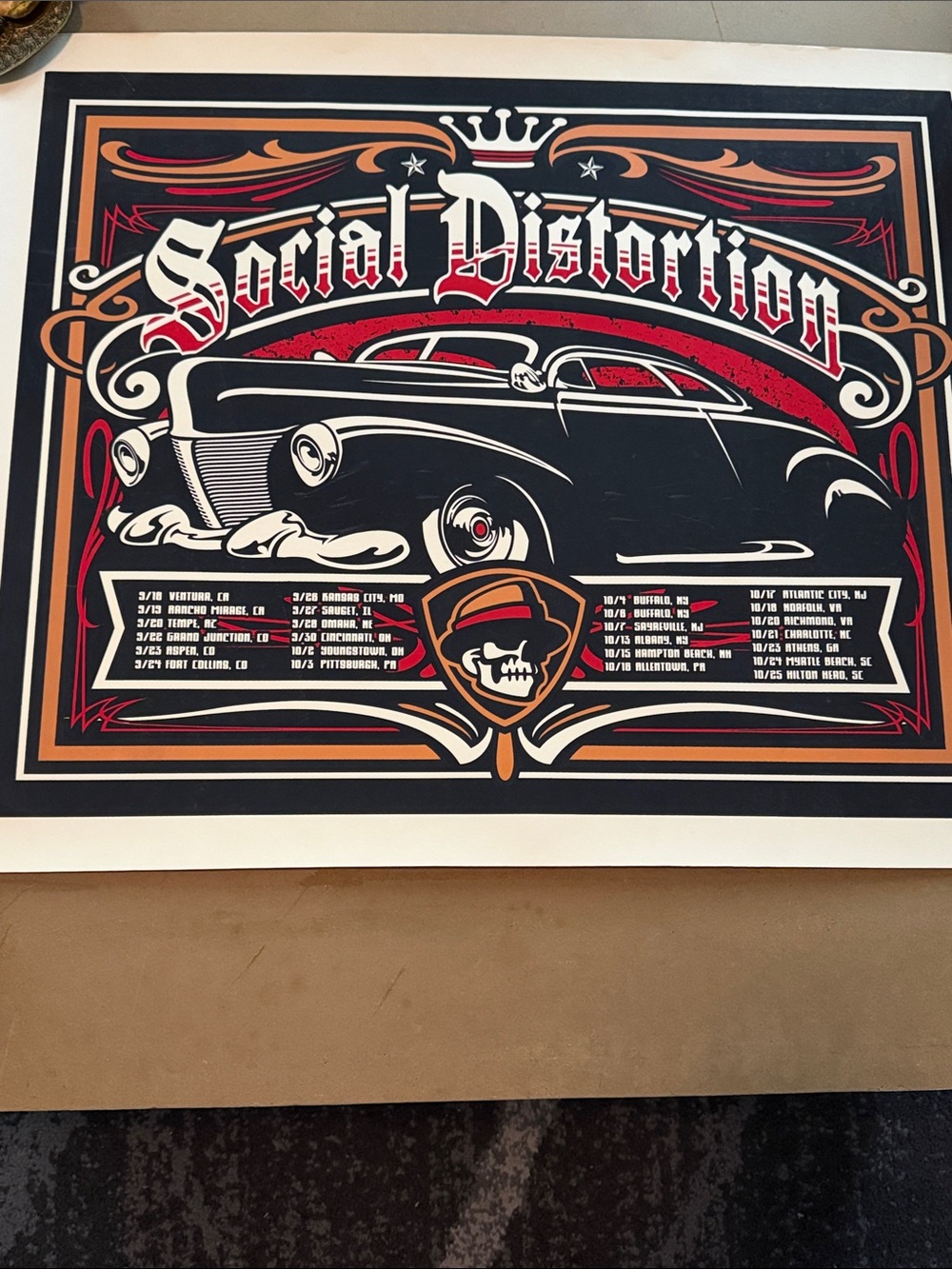 SOCIAL DISTORTION Silkscreened PRINT. Signed/Numbered 753/1500